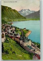 1820 Territet 1911 Foto AK Hotel Bahnhof