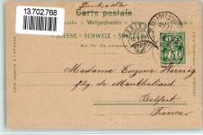 8608 Bubikon 1901 BOAKC Lithographie Gasthaus Weber Pfarrhaus Dorfplatz Gasthaus Zum Löwen Prima-Schulhaus Kirche Bahnhof Gebrauchsspuren, bitte Scan genau beachten!