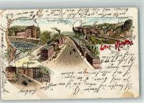 8310 Kemptthal 1902 BOAKC Lithographie Landwirtschaftl. Verwaltungsgebäude Gasthaus Zur Kaffeemühle Fabrik Maggi Villenquartier Gebrauchsspuren, bitte Scan genau beachten!