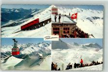 Parsenn Foto AK Bergbahn Seilbahn Weissfluhjoch