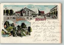 4322 Mumpf 1899 BOAKC Hotel Sonne Bachtal Lithographie