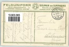 1915 Künstlerkarte Felduniforn Neue Ordonnanz 8. Feldwebel Infanterie Schützen sign. Emil Huber Ort lt. Verlag