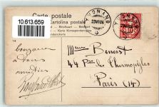 1462 Yvonand 1904 Gebrauchsspuren Senn mit 2 Trachtenmädchen Ort lt. Stempel