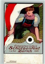 8000 Zürich - Eidgenössisches Schützerfest 1907 Fahne
