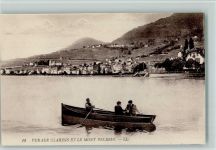 1815 Clarens - Vue sur Clarens et le Mont Pelerin Ruderboot mit Ruderern