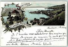 1815 Clarens 1897 Lithographie Chateau du Chatelard