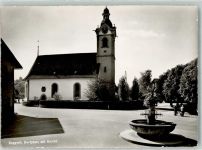 4914 Roggwil BE Foto AK Kirche Dorfplatz