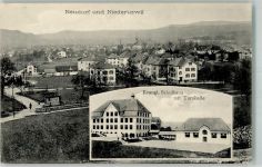 9244 Niederuzwil 1913 Foto AK Ev. Schulhaus Turnhalle Neudorf