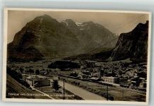 8754 Netstal Foto AK Bahnhof Glärnischkette Löntschwerk