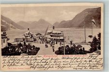 6053 Alpnachstad 1902 Foto AK Bahnhof der Pliatus -Bahn Hafen