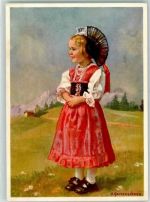 6500 Bellinzona Künstlerkarte Mädchen sign. Gorrenscheen Ort handschriftlich