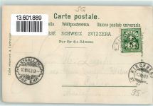 9533 Kirchberg SG 1903 Gebrauchsspuren Kirche Gasthaus Zum Adler Gasthaus Zum Wilhelm Tell Ostschweizerische Strickfachschule Edelweiss Lithographie