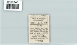 2112 Môtiers NE - Vignette Wappen Kaffee Hag ca 1920-1940