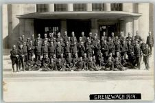 4000 Basel Bâle 1914 Privatfoto AK Gruppenfoto Grenzwache Ort handschriftlich
