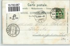 5300 Turgi 1905 BOAKC Bahnhof Eisenbahn Gasthaus Diana Baza Bahnpost Strecke 13 Zug 34 Lithographie