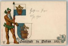 Safran Lithographie Gesellschaft zu Safran 1901 Wappen