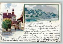 3294 Büren an der Aare 1898 Künstlerkarte Teilansicht AK