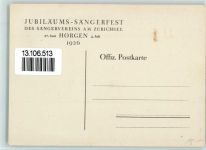 8810 Horgen Künstlerkarte Jubil. Sängerfest 1926, sign Wiesmann