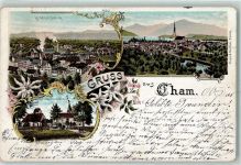 6330 Cham Gebrauchsspuren Milchfabrik Schloss Kapelle St. Andree Lithographie