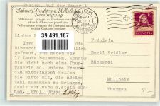 6634 Brione Verzasca Gebrauchsspuren Künstlerkarte D. Bussi Tracht Weinleserin Schweiz. Trachten-und Volksliedervereinigung