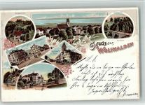 9427 Wolfhalden 1897 BOAKC Lithographie Bruggmühle Lindenberg Helvetia Dorfplatz Pfarrhaus Neugasse Post Obergatter Brücke