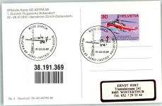 8600 Dübendorf 1989 Sonderstempel Flugzeuge Ausstellung 1.Zürcher Flugwoche Dübendorf