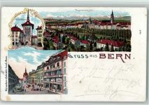 3000 Bern Berne 1900 Lithographie Zeitglockenturm Warenhaus Gebrüder Loeb