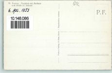 7260 Davos Dorf - Postplatz mit Rathaus und Kirche St. Johann Winteraufnahme