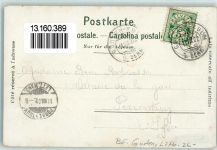 Gurten Kulm 1902 Lithographie Kurhotel mit Stammhaus Passepartout Bäume