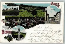 9442 Berneck 1900 Lithographie Neugasse Ruine Rosenburg