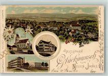 8132 Egg bei Zürich 1904 BOAKC Seidenfabrik Schröder Schulhaus Lithographie