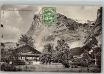 3818 Grindelwald 1907 Foto AK Wetterhorn Briefmarke Bildseite
