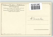 7563 Samnaun Dorf Künstlerkarte Trachten sign. Christoffel