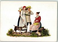 Künstlerkarte sign.Schmid Aloys David Ziegen