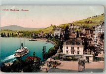 1815 Clarens Gebrauchsspuren Dampfschiff Pferdekutschen