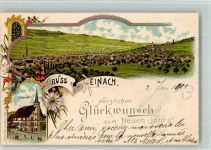 5734 Reinach AG 1900 BOAKC Lithographie Schneggen Glückwunsch Neujahr Verlag Künzli Nr 681