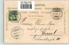 5734 Reinach AG 1900 BOAKC Lithographie Schneggen Glückwunsch Neujahr Verlag Künzli Nr 681