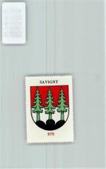 1073 Savigny La Claie-aux-Moines - Vignette Wappen Kaffee Hag ca 1920-1940 Tannenbaum