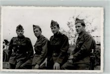 Vier Soldaten in Uniform Militär Schweiz Privatfoto AK