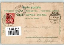 4450 Sissach 1904 Gebrauchsspuren Kath. Kirche Bahnhof Ref. Kirche Schloss Ebenrein Sparkasse