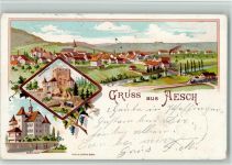 4147 Aesch BL 1899 BOAKC Bahnhof Angenstein Lithographie