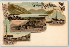 6053 Alpnachstad Lithographie Alpnachsee Kirche Alpnachdorf Schmetterlinge Verlag Künzli Nr 698