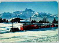 1884 Arveyes - Le train Villars Col de Bretave et vue sur les Dents du Midi