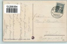 6215 Beromünster 1919 Künstlerkarte Aquarell von Otto Lasius - Marktplatz