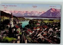 3600 Thun 1919 - und die Alpen Blüemlisalp Niesen Jungfrau Abendrot