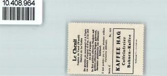 1347 Le Sentier - Vignette Wappen Kaffee Hag ca 1920-1940 Schlüssel Muskete Degen Le Chenit