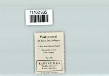 3665 Wattenwil - Vignette Wappen Kaffee Hag ca 1920-1940