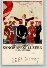 6000 Luzern Lucerne Lithographie 23 Eidgenössisches Sängerfest 1922 Dirigent