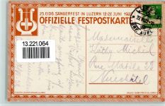 6000 Luzern Lucerne Lithographie 23 Eidgenössisches Sängerfest 1922 Dirigent