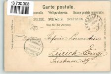 8942 Oberrieden 1899 BOAKC Bahnhof Lithographie